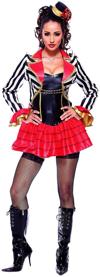 C537 Ring Mistress Circus Showgirl Fancy Dress Halloween Ladies Costume